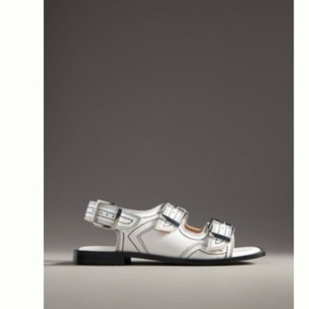 Anthropologie Coconuts by Matisse Contrast-Stitch Buckle Sandals